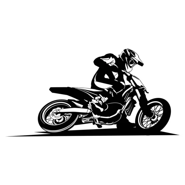 Motorbike Dirtbike Logo Design Icon Vector — Stock vektor