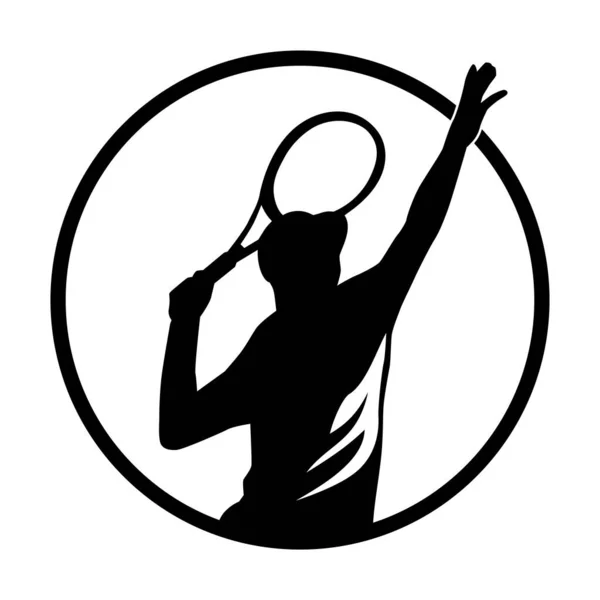 Tenis Badminton Ilustracja Sylwetka Ikona Projekt Logo Wektor — Wektor stockowy