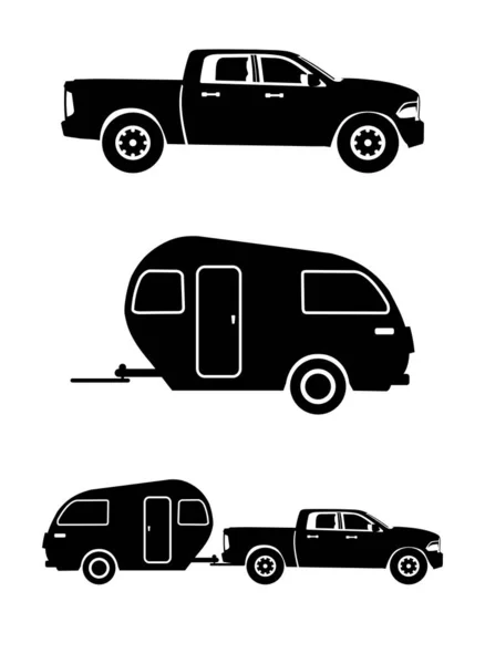Вектор Дизайну Логотипу Вантажівки Трейлера Караван — стоковий вектор