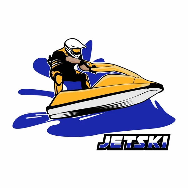 Jetski Ilustración Icono Logo Diseño Vector — Archivo Imágenes Vectoriales