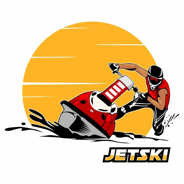 Jetski Illustrastion Icon Logo Design Vector — 스톡 벡터