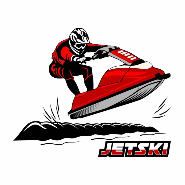 Jetski Illustration Icône Logo Design Vecteur — Image vectorielle