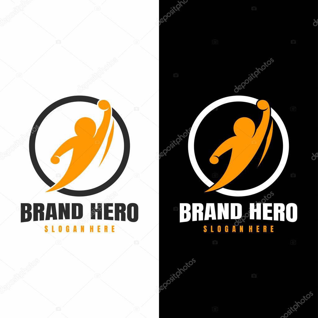 Hero logo creative simple design vector