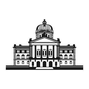 İsviçre Federal Sarayı siluet vektör binası