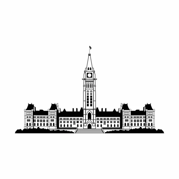 Kanadensisk Parlamentarisk Komplex Silhuett Vektor — Stock vektor