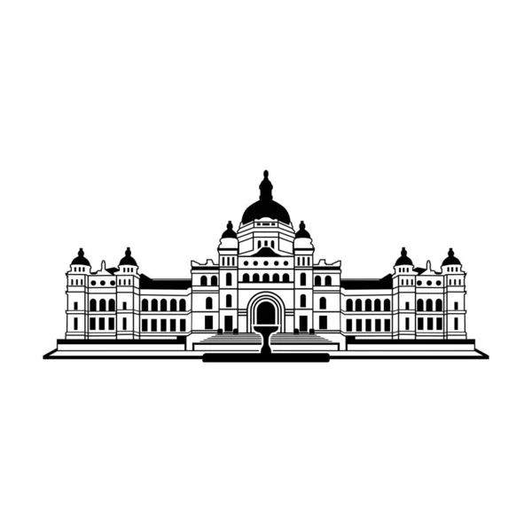 Columbia Parliament Gebouwen Silhouet Vector — Stockvector