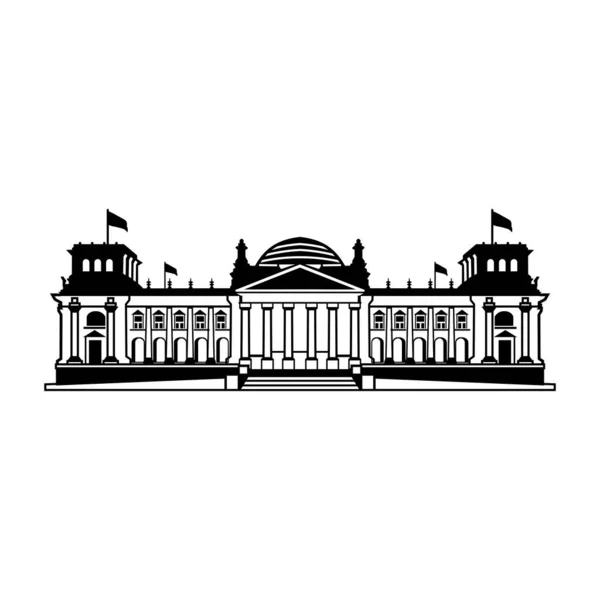 Reichstag Building Berlin Silhouette Vector — стоковий вектор