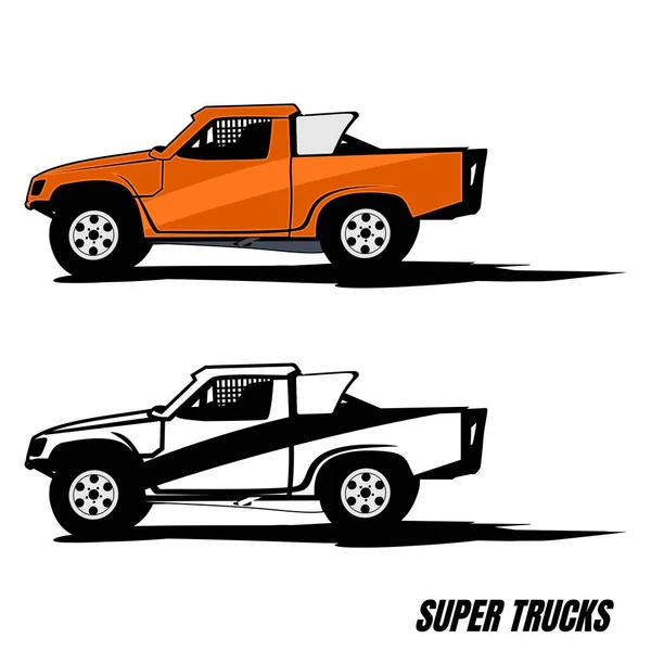 Super Trucks Logo Design Icon Vector —  Vetores de Stock