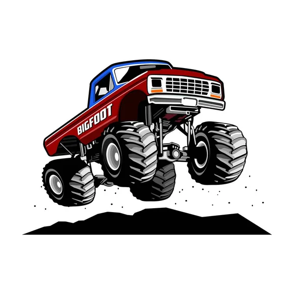 Monster Truck Ilustrační Design Vektor — Stockový vektor