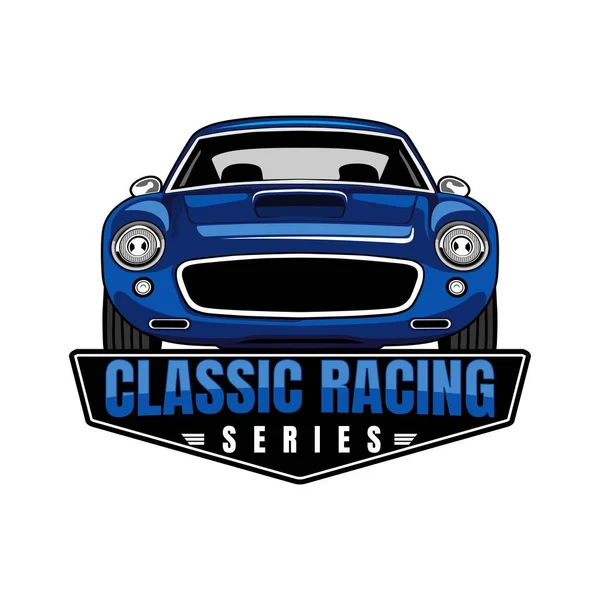 Klasic Cars Racing Series Logo Design Illustration Vector — Stockový vektor