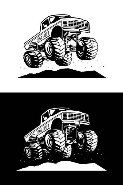 Monster Truck Illustratie Ontwerp Vector — Stockvector