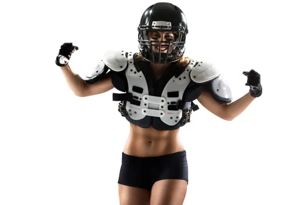 American football woman player — Stock Photo, Image