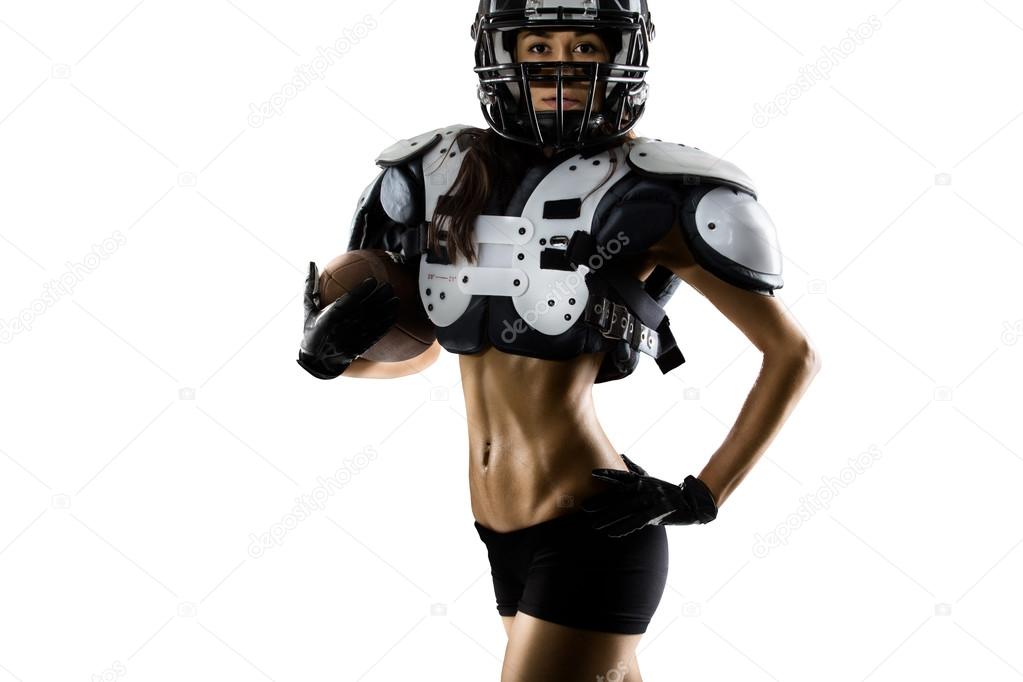 American football female player