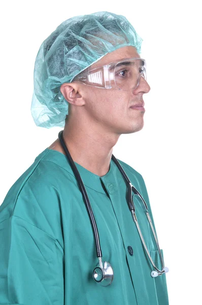 若い医者。聴診器で外科医 — ストック写真