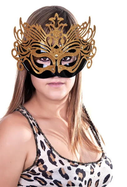 Attractive woman with carnival mask — Stock Photo, Image