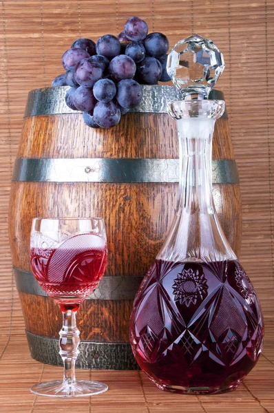 Red wine, grapes — Stock Photo, Image