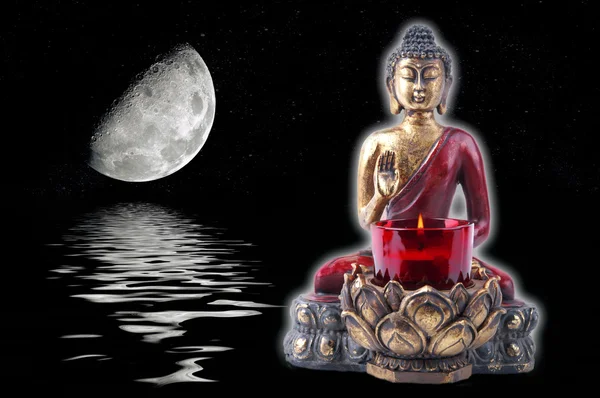 Buddha with a moon — Stock Photo, Image