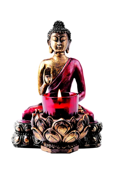 Buddha with candle — Stock Photo, Image