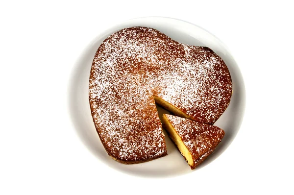 Gâteau au yaourt en forme de cœur — Photo