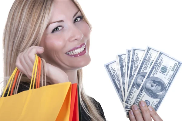 Shopping blonde girl — Stock Photo, Image