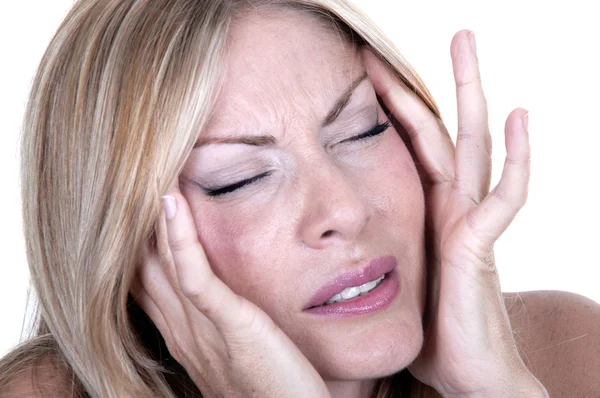Women with migraine Stock Photo