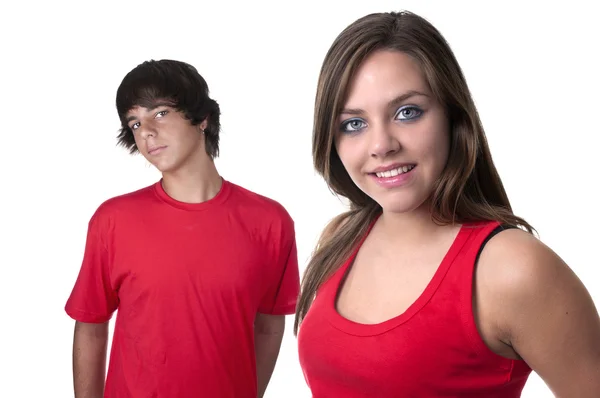 Teenage boy and teenage girl — Stock Photo, Image