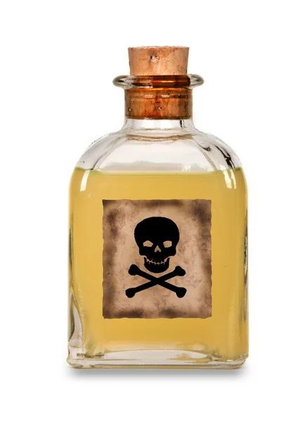 Glass bottle of poison — Stock Photo, Image