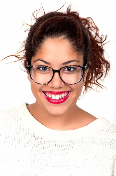 Sorrindo mulher morena — Fotografia de Stock