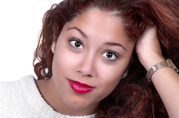 Hermosa mujer joven con el pelo rojo. —  Fotos de Stock