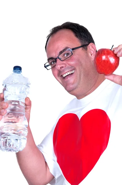 Homem gordo em uma dieta — Fotografia de Stock