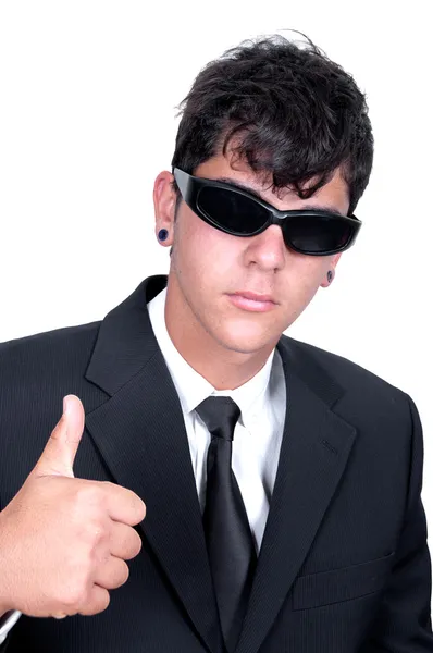 Mens in black parody — Stock Photo, Image