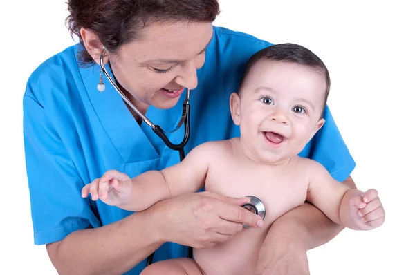 Niño en el médico — Foto de Stock