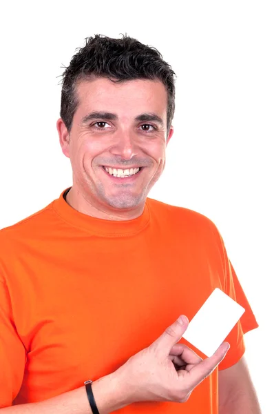 Jonge man met credit card — Stockfoto