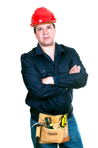 Worker with red helmet — Stock Photo, Image