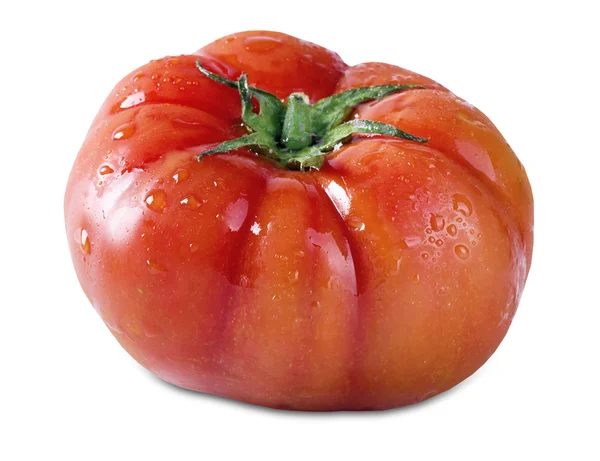 Tomat med droppar isolerade — Stockfoto
