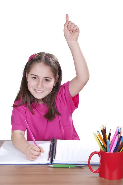 Portrait d'une jeune fille à l'école — Photo