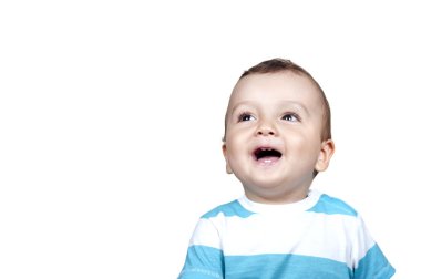 sevimli gülümseyen erkek bebek 
