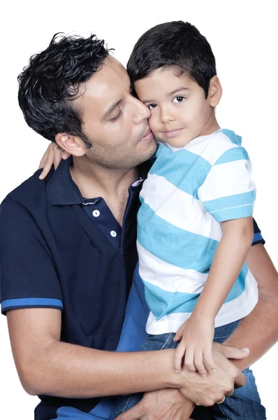 Father kissing his son — Stock Photo, Image