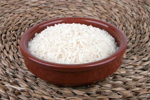 Single bowl of healthy basmati rice. — Stock Photo, Image