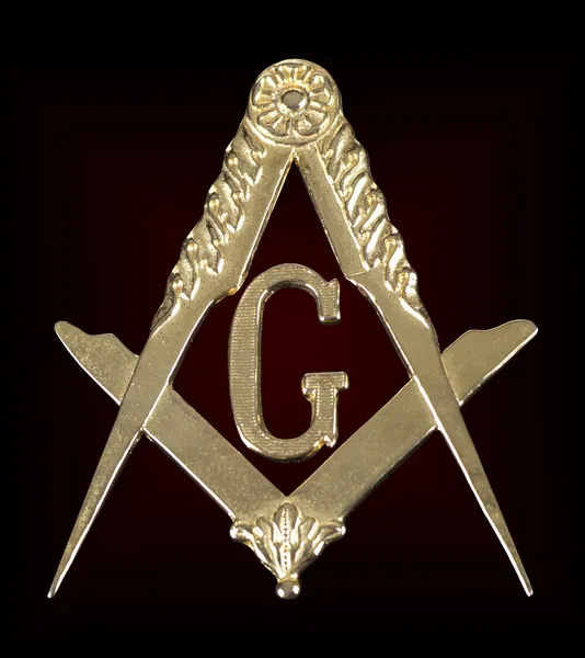 Freemasonry golden medal  square & compass — Stock Photo, Image