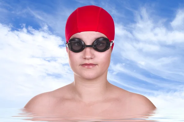 Pretty girl swimmer — Stock Photo, Image