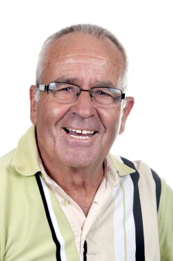 gülümseyen yaşlı adam emekli