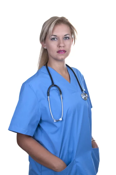 Женщина врач в медицинском платье — стоковое фото