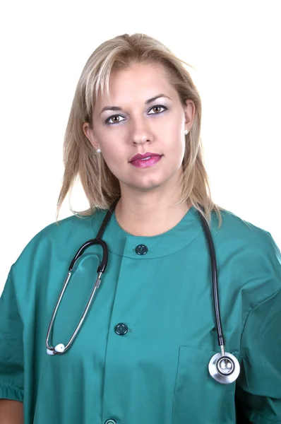 Hübsche Krankenschwester isoliert — Stockfoto