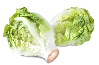 Bunch Head of Fresh Green Salad Isolated  clipart