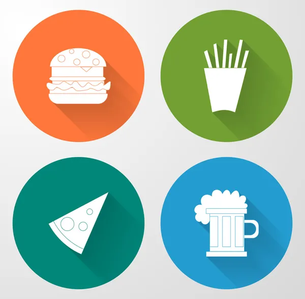 Fast food icons — Stock Vector