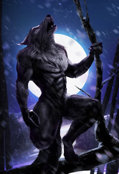 Werewolf melolong Stok Gambar