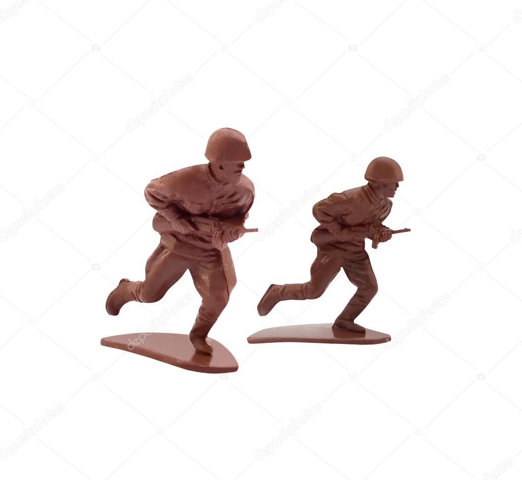 Cut out toy soldiers running.