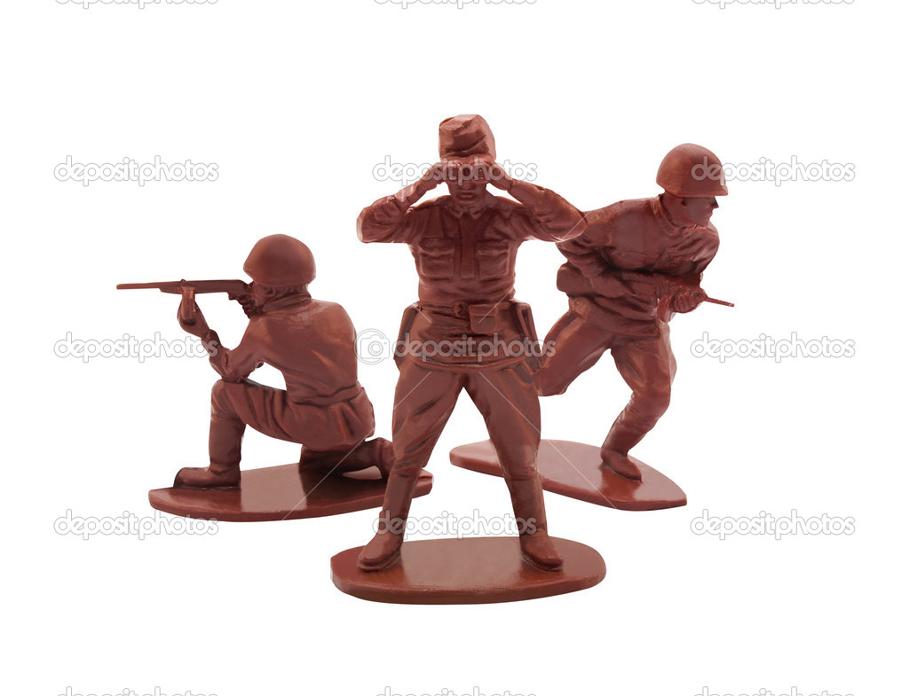 Toy soldiers posing