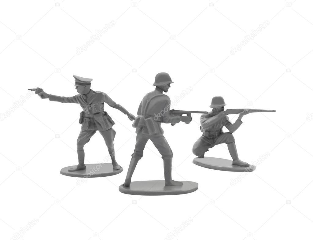 Toy grey soldiers